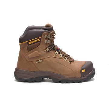 men Caterpillar Diagnostic Hi Waterproof Thinsulate™ Steel Toe Safety Boots Brown | CAT037-CA