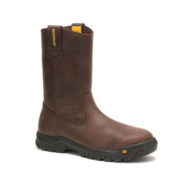 men Caterpillar Drawbar Steel Toe Work Boots Brown | CAT106-CA